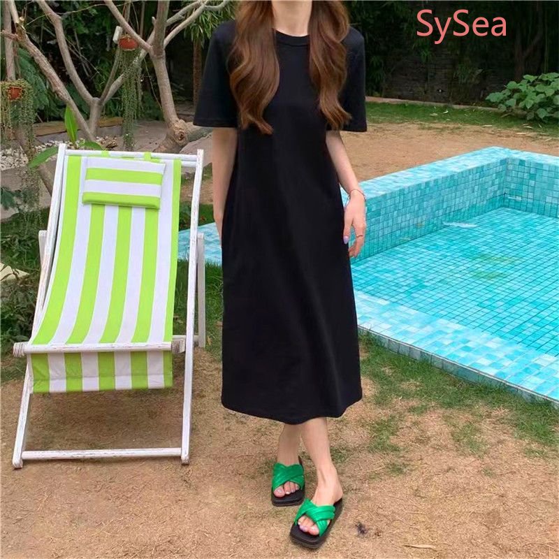 Đầm Dáng Rộng Hở Lưng Thời Trang Mùa Hè Hàn Quốc Cho Nữ Có Size Lớn