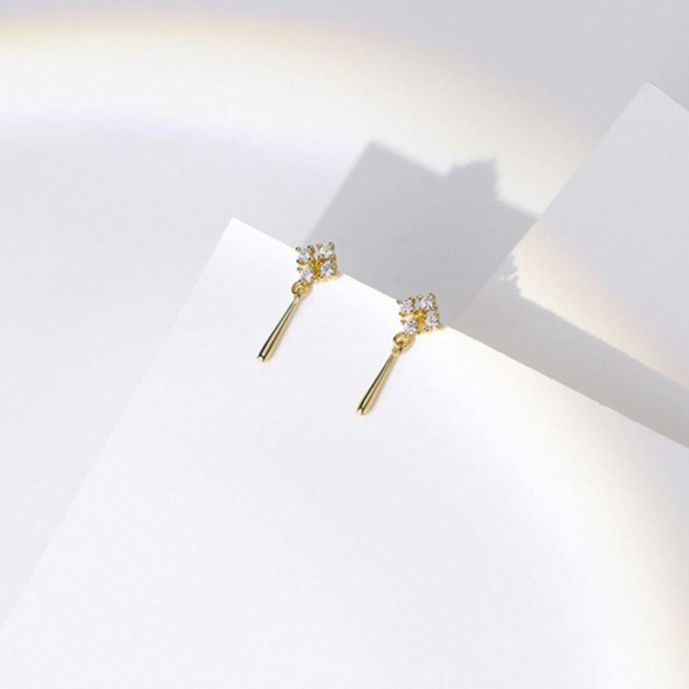 Bông Tai Giọt Nước Hình Tròn / Vuông Phong Cách Hàn Quốc Tinh Tế Thời Trang Dự Tiệc