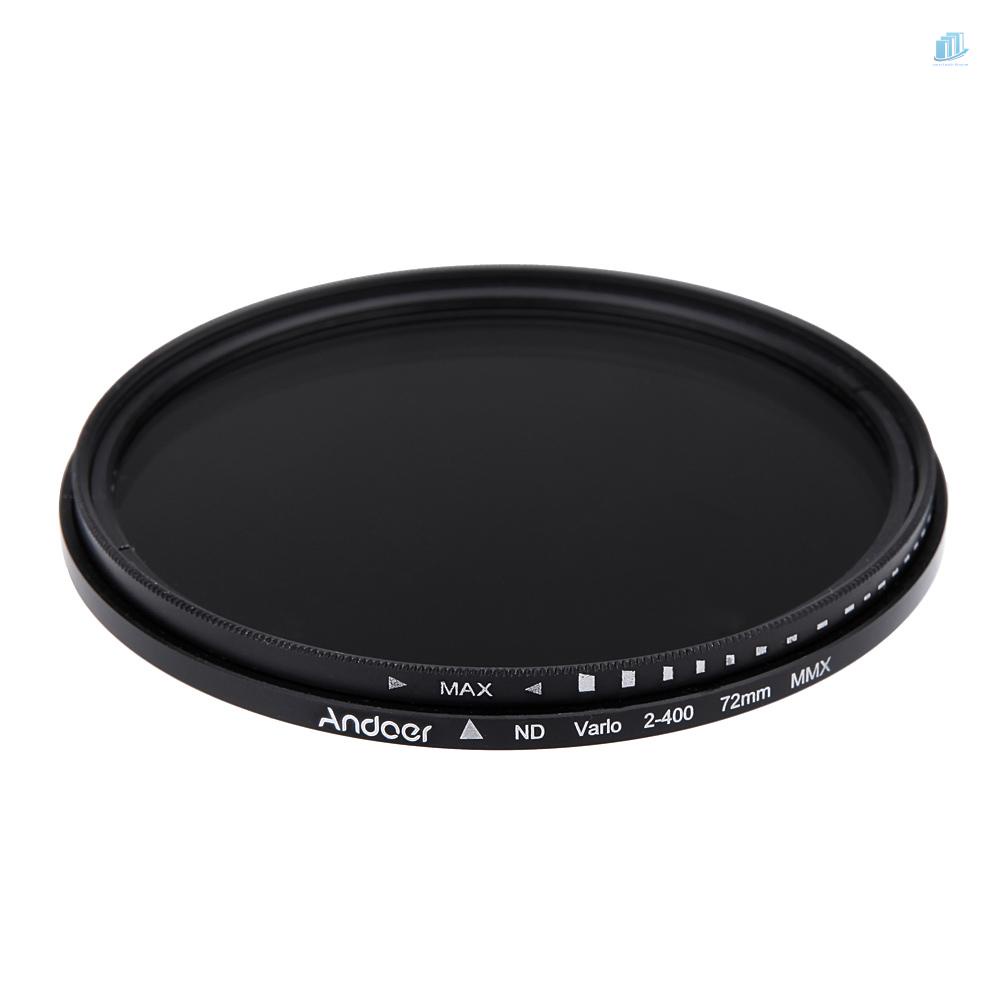 ANDOER Kính Lọc 72mm ND2 Sang ND400 Cho Máy Ảnh DSLR