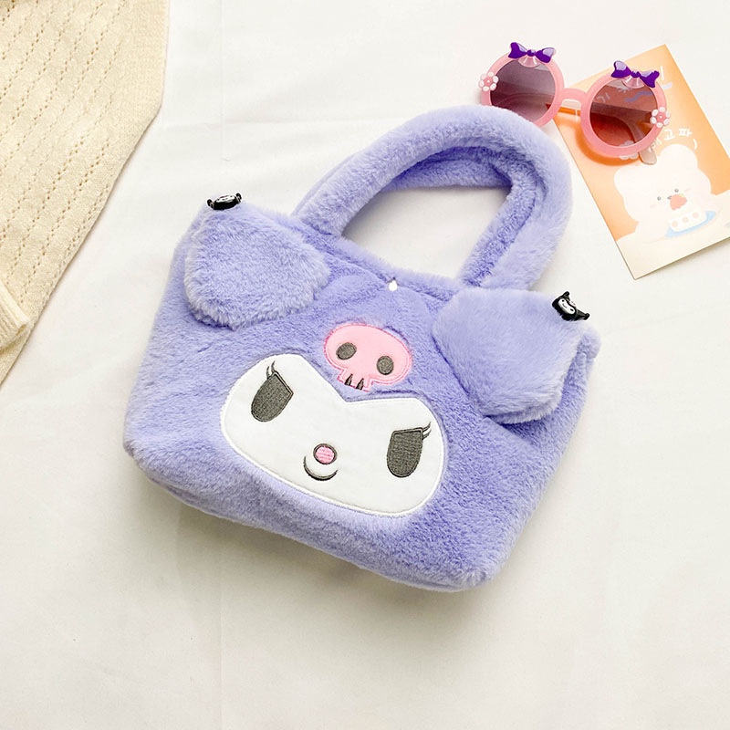SANRIO Balo Đeo Vai Hình Kuromi Kitty Cinnamoroll Nhồi Bông Dễ Thương Cho Bé Gái
