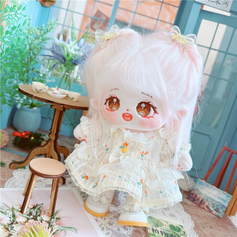 Búp Bê Em Bé Mặc Váy Cotton 20cm Thiết Kế Dễ Thương