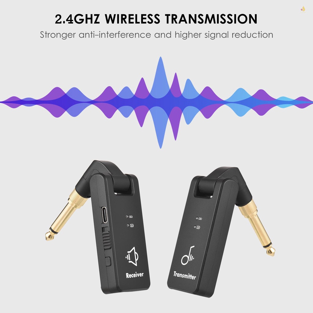 Hệ Thống Truyền Nhận Tín Hiệu Không Dây M-VAVE WP-8 2.4G Kèm Pin 3.5mm &amp; 6.35mm Cho Guitar Bass