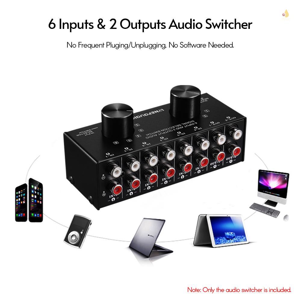 Bộ Chuyển Đổi Tín Hiệu Âm Thanh 6 Trong 2 Hai Chiều Lynepau Aio