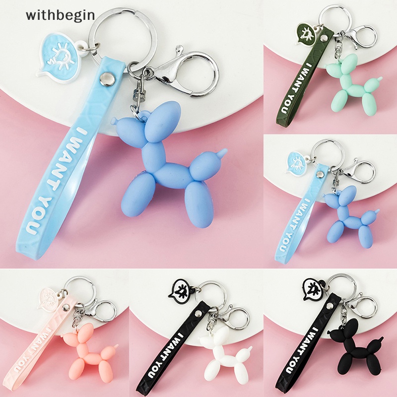 Móc Khóa Hình Chú Chó Và Bong Bóng Dễ Thương Sáng Tạo