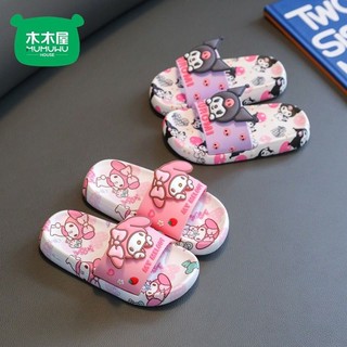 Dép Quai Ngang Họa Tiết Kuromi Melody Hello Kitty Dễ Thương Thời Trang Mùa Hè Cho Bé Gái