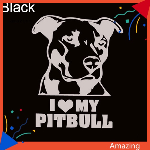 1 Miếng Dán Phản Quang Chống Thấm Nước Họa Tiết Hoạt Hình I Love My Pitbull Bulldog Cho Xe Hơi