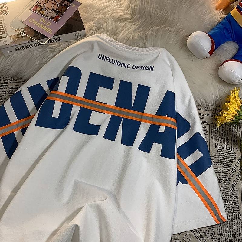 Student Online Red Hong Kong Style Personal Leisure Short-Sleeved T-shirt Men's Summer Loose Large Size Slimming Fashion Short-Sleeved Shirt Ins P0WC