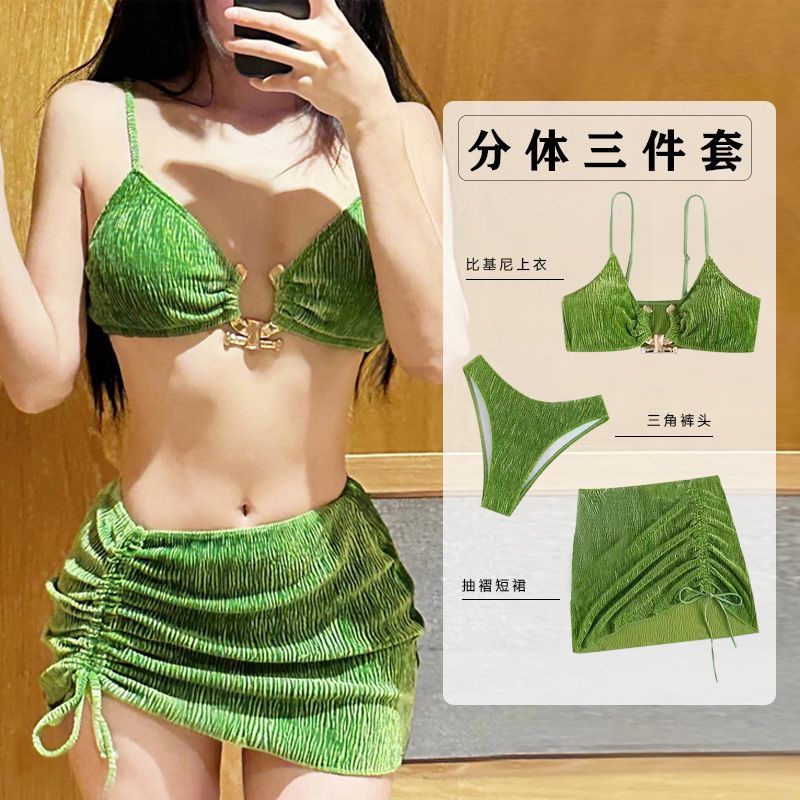M &amp; E Bikini Ba Mảnh Có Đệm Ngực Phong Cách Mới 2023 Phong Cách Bãi Biển Quyến Rũ