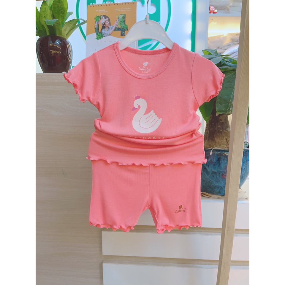 LULLABY - Bộ cộc tay nhún gấu bé gái chất petit Lullaby size 9m-4y