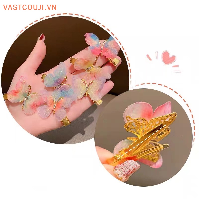 Kẹp Tóc Hình Bướm 3D Xinh Xắn Cho Bé Gái
