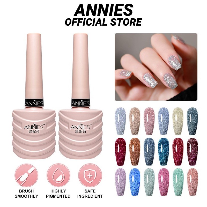 Sơn móng tay ANNIES lâu trôi chống nước hiệu ứng kim cương lấp lánh phong cách Ennis 10ml