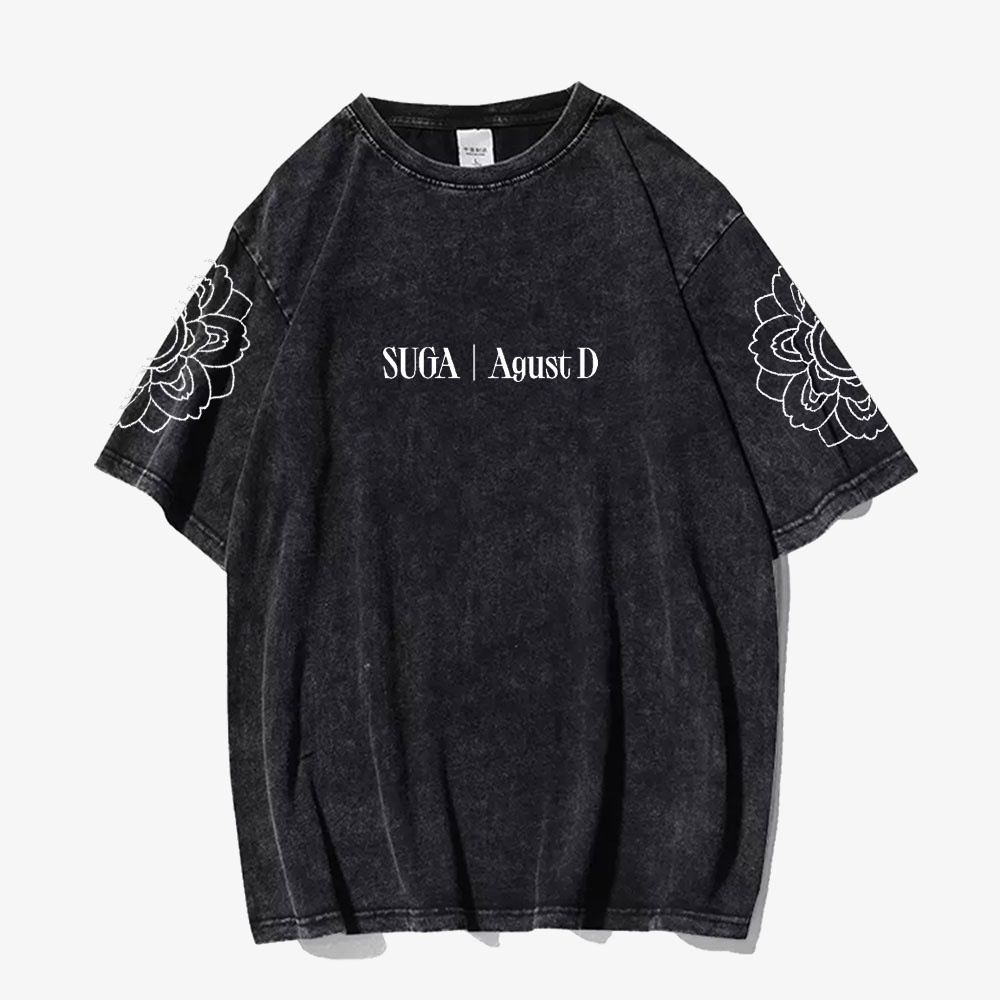 Áo Thun Cotton Tay Ngắn Cổ Tròn Dáng Rộng In Hình SUGA Agust D TOUR Mercch Thời Trang Đường Phố Harajuku Mùa Hè Cho Nam Và Nữ