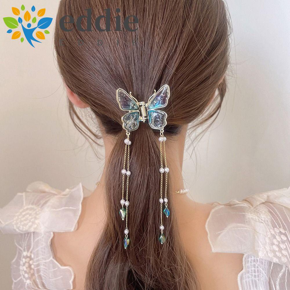Kẹp Tóc Càng Cua 26Ede Có Giá Đỡ Tua Rua Phong Cách Hàn Quốc Cho Nữ