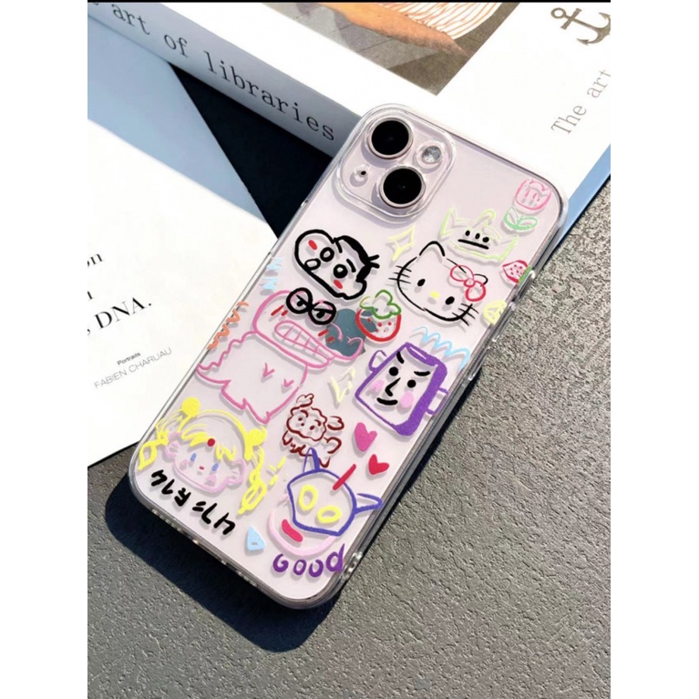 ✅Ốp Điện Thoại Dẻo Trong Suốt Chống Sốc In Họa Tiết Graffiti Cho Iphone xsmax12 xr138 / Soft / iPhone14Pro 7 TY4O 12