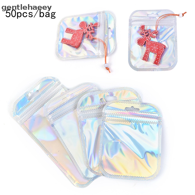 Bộ 50 Túi Zip Bằng Lá Nhôm Màu Laser Có Thể Đóng Lại Tiện Dụng