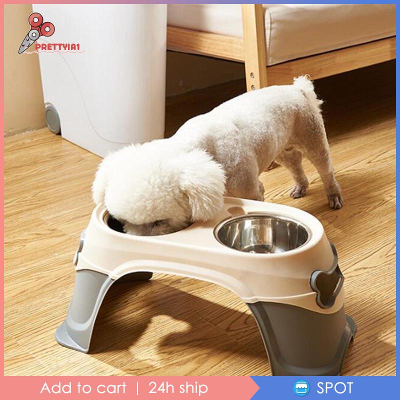 [Prettyia1] Giá Đỡ Bát Đựng Thức Ăn Dành Cho Thú Cưng Chống Trượt