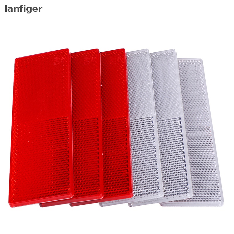 Bộ 2 Miếng Dán Phản Quang Hình Chữ Nhật Bằng Nhựa Cho Xe Hơi