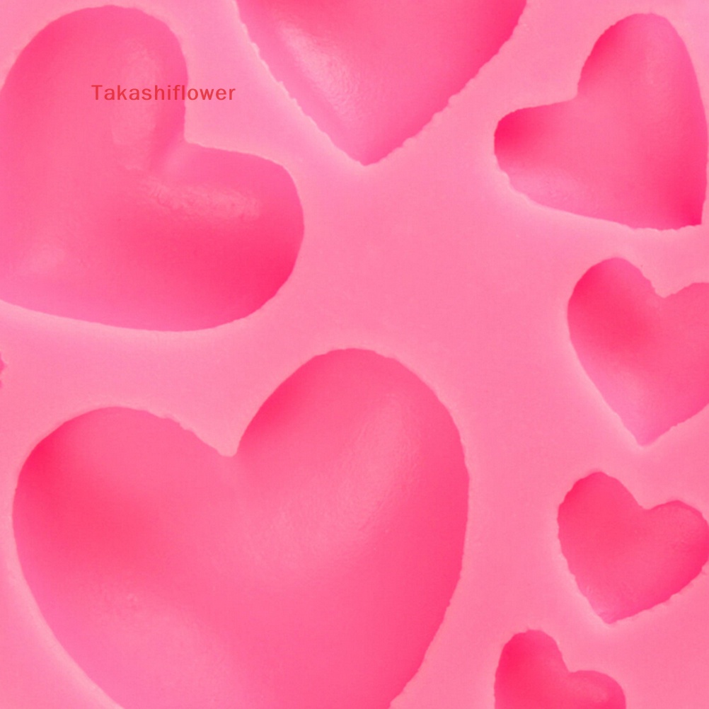 Khuôn Silicone Làm Bánh Tạo Hình Trái Tim 3D DIY