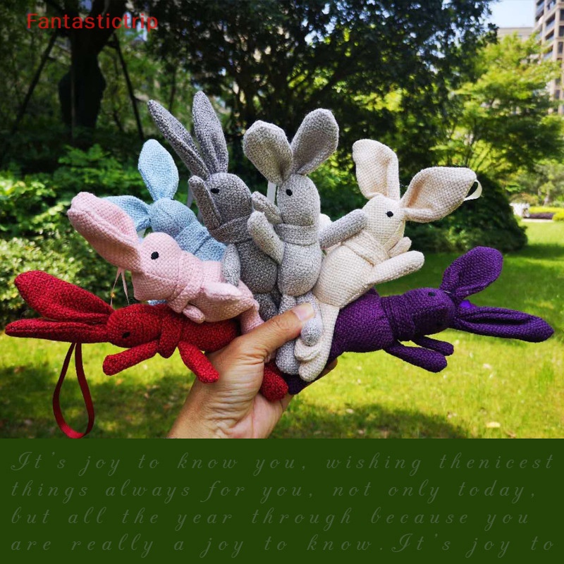 [Fantastictrip] Búp Bê Thỏ Linen Dài Kiểu Mới Tự Trang Trí Túi Xách