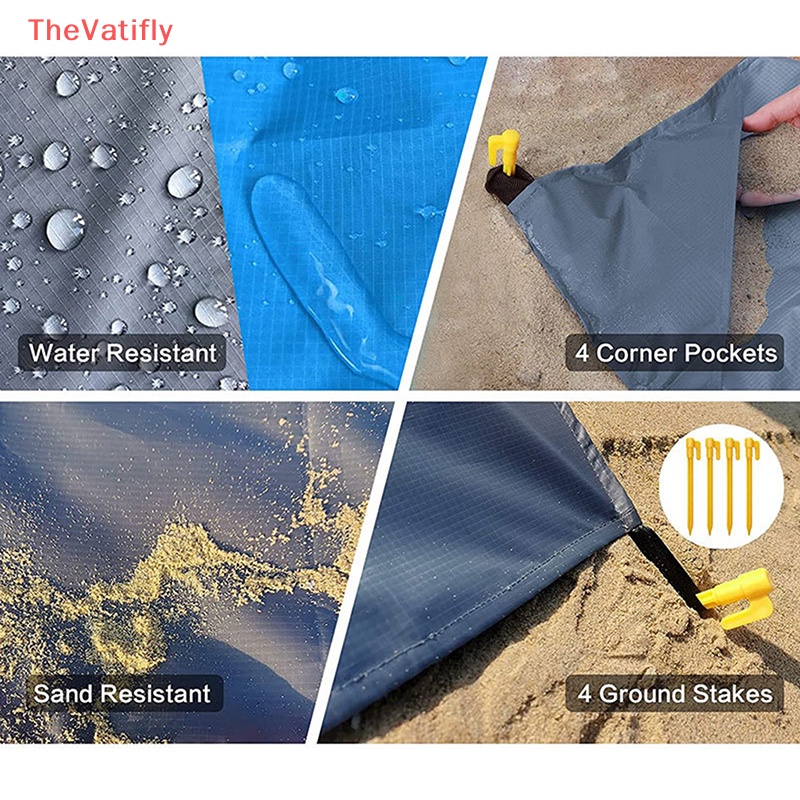 Thảm Trải Chống Thấm Nước Gọn Nhẹ Có Thể Gấp Gọn 2x2.1m Tiện Dụng Mang Theo Du Lịch Dã Ngoại