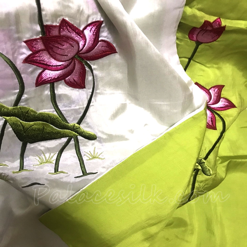 Khăn lụa tơ tằm Palacesilk thêu tay, 100% SILK, phong cách thanh lịch & sang trọng, mềm mượt