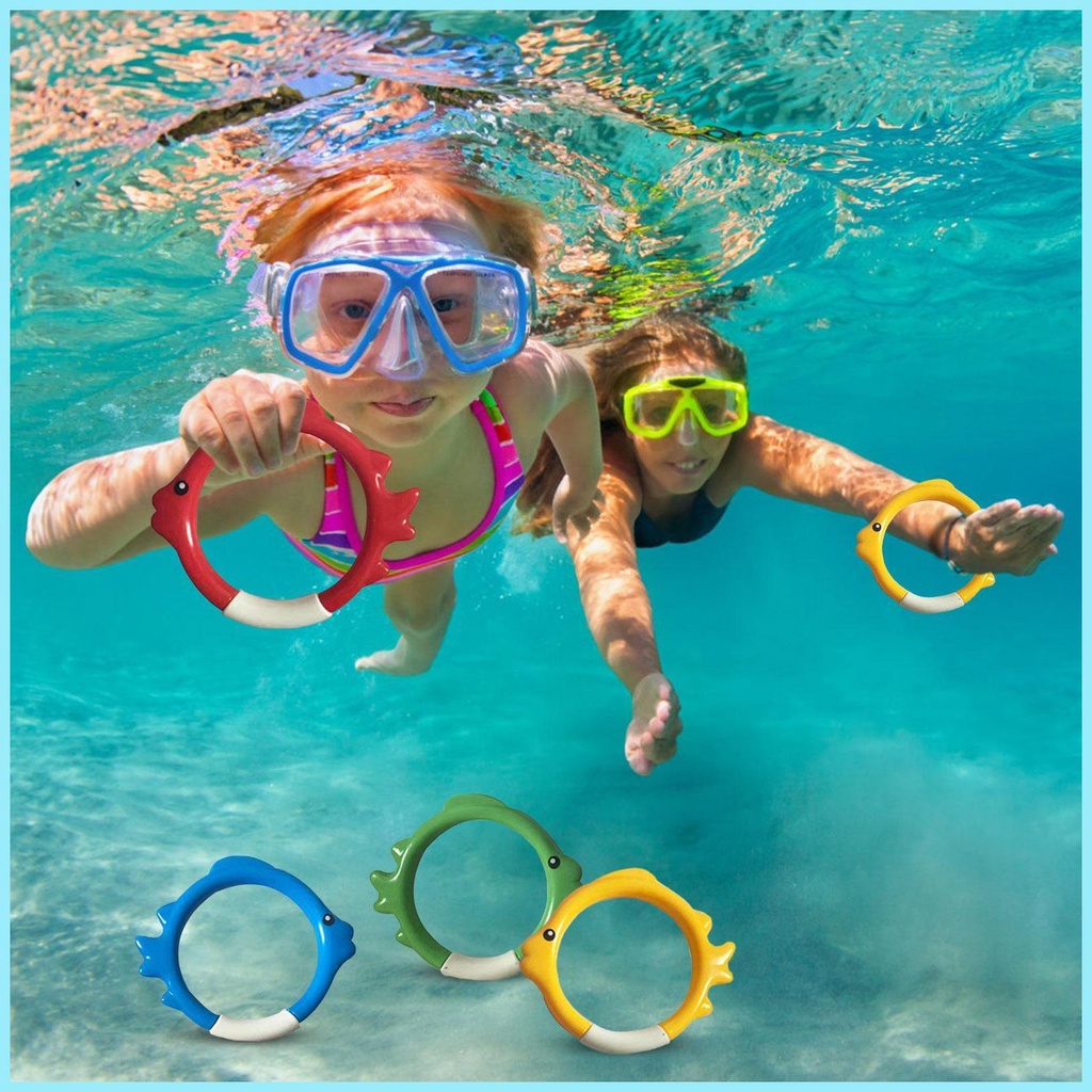 Set 4 Vòng Đồ Chơi Lặn Biển Nhiều Màu Sắc Cho Bé