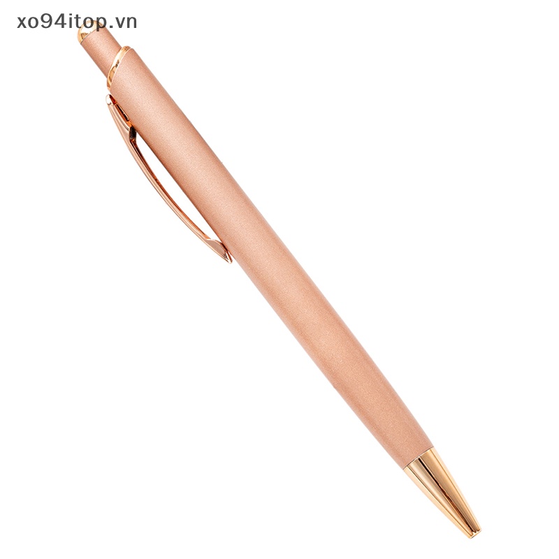 Xoitop Bút Bi Dạng Nhấn Bằng Kim Loại Màu Vàng Hồng Sáng Tạo Làm Quà Tặng Cho Văn Phòng / Trường Học