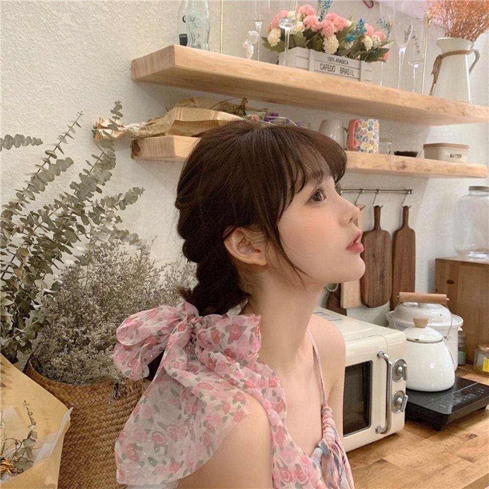 Dây Cột Tóc Co Giãn In Họa Tiết Đơn Giản Sáng Tạo Phong Cách Hàn Quốc Cho Nữ