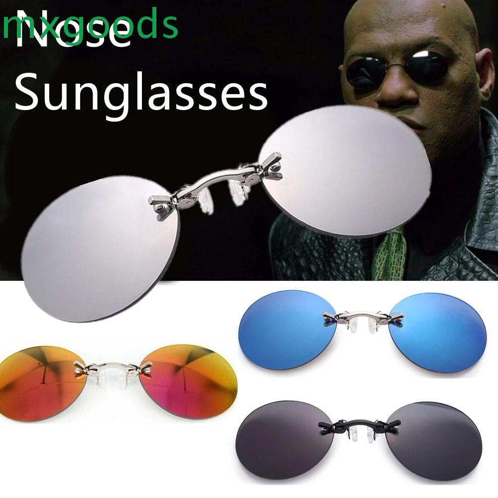 Mắt Kính Chống Nắng MXGOODS Tròng Tròn Không Vành Phong Cách Đường Phố Cổ Điển Cho Nam