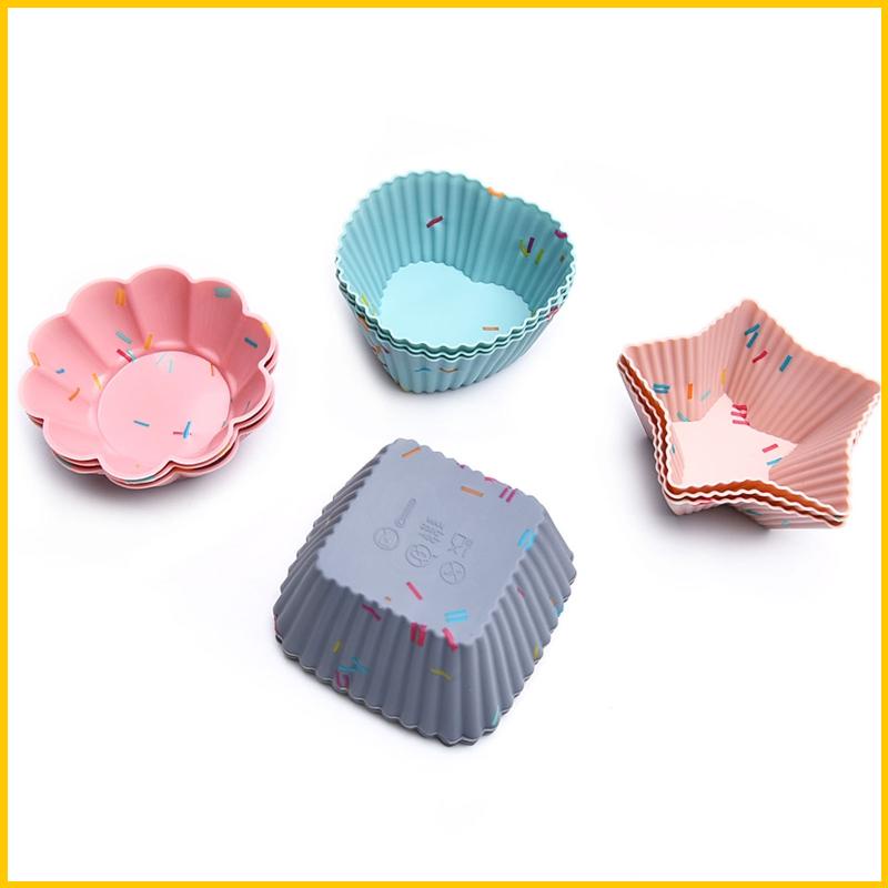 Set 4 Cốc Silicone Làm Bánh Cupcake Phong Cách Halloween