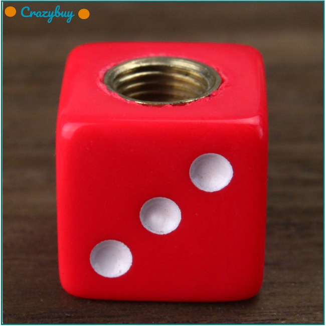 Cr Set 2 Nắp Van Bánh Xe Hơi Hình Xúc Xắc 7 Màu Ốp