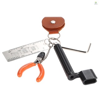 Bộ dụng cụ cắt dây đàn guitar 5 trong 1 gồm thước đo + thước đo dây + kềm cắt + miếng gảy đàn