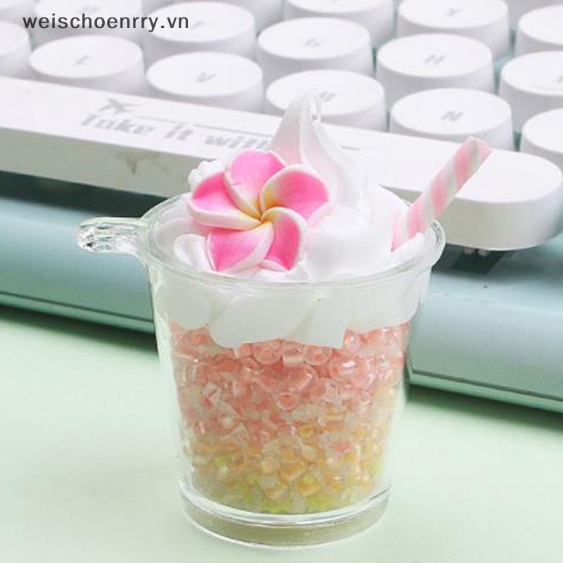 Móc Chìa Khóa Hình Cốc Tròn Màu Trơn Phát Sáng DIY