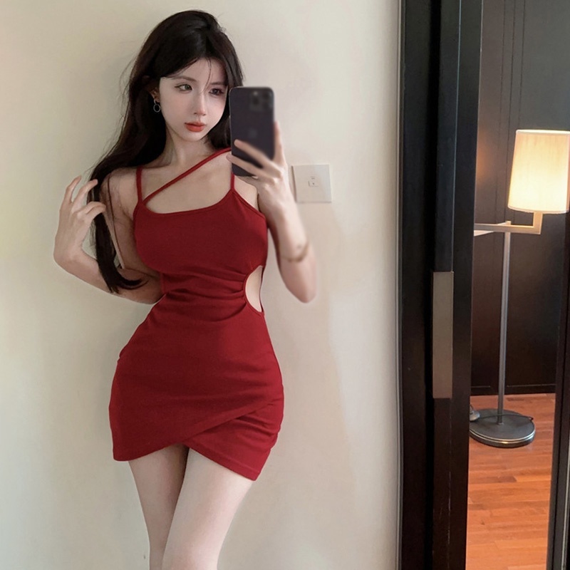 Đầm Hai Dây Thiết Kế Không Đồng Đều Thời Trang Mùa Hè Theo Phong Cách Hàn Quốc Cho Nữ