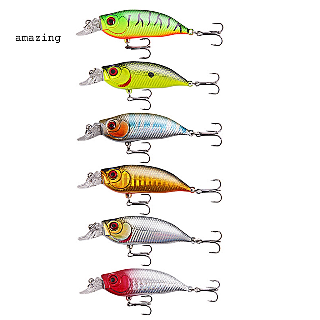 Mồi Câu Cá Giả 3D Màu Sắc Tươi Sáng Kèm Lưỡi Câu Sắc Bén Thoát Hiểm 7.4cm / 8.5g