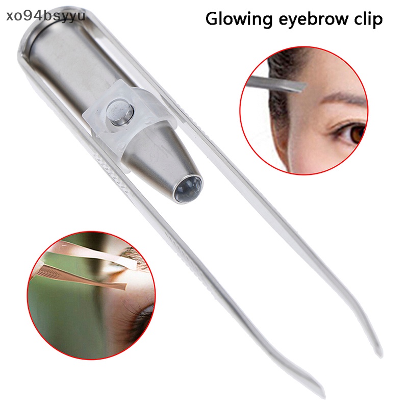 1 Nhíp Tỉa Lông Mày Xo94Bsyu Bằng Thép Không Gỉ Có Đèn Led