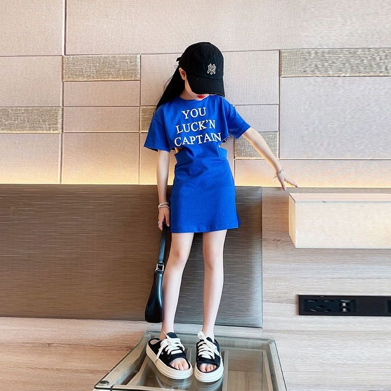 Đầm Thun Tay Ngắn Thời Trang Mùa Hè Mới 2023 Dành Cho Bé Gái