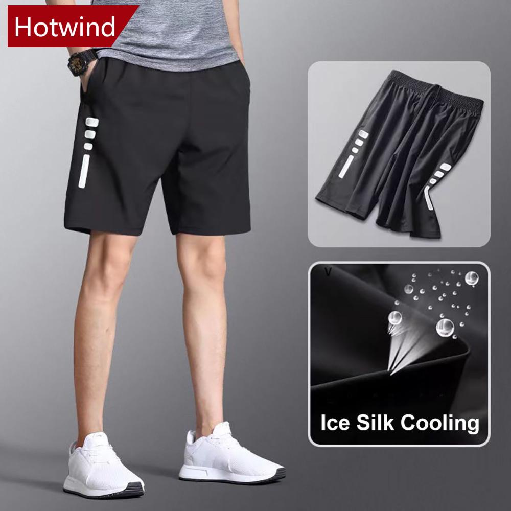Quần Short Thể Thao Dáng Rộng Bằng Lụa Lạnh Mỏng Nhanh Khô Thời Trang Mùa Hè Cho Nam F4H2