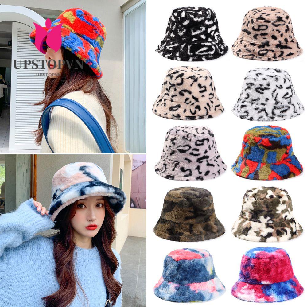 Mũ Bucket Lông Giả Mềm Mại Thời Trang Mùa Đông