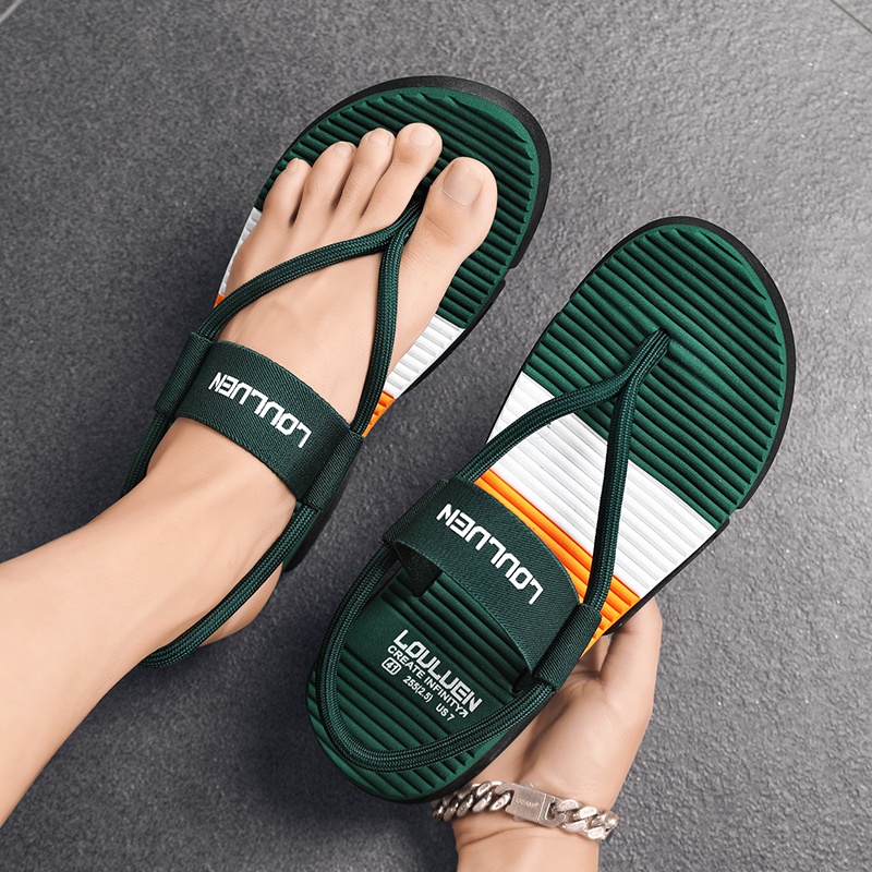 Giày Sandal Thể Thao Đế Bằng Kiểu Dệt Thời Trang Mùa Hè Cho Nam