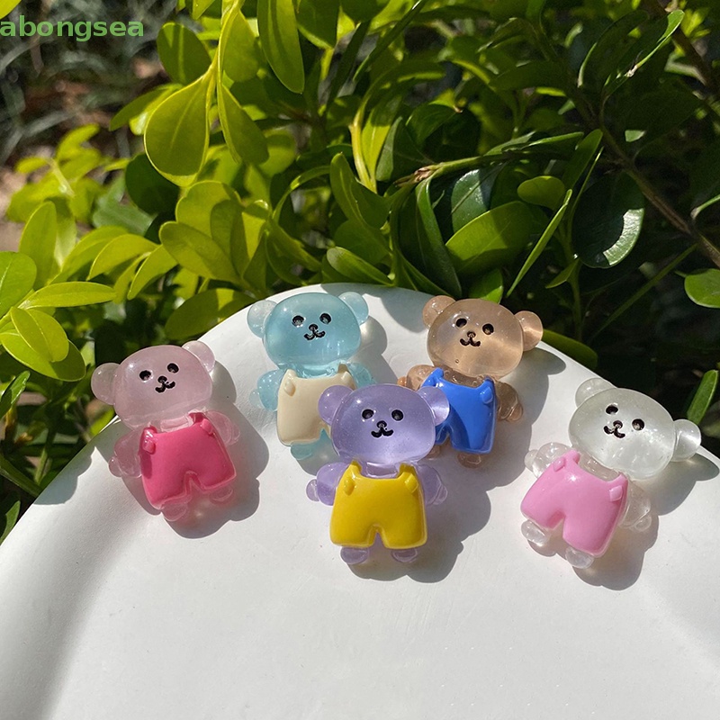 Bộ 5 Tượng Gấu Nhỏ Dạ Quang Trang Trí Nội Thất