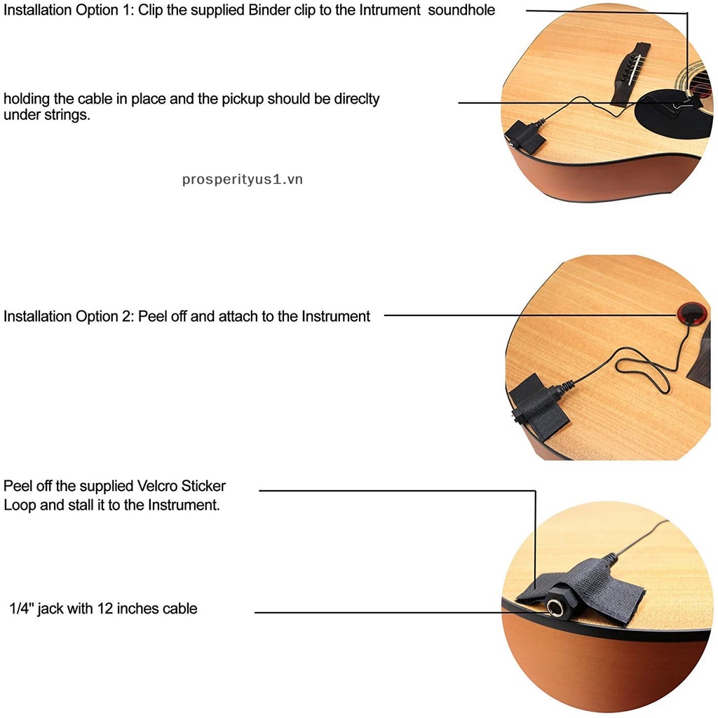 1 Pickup Liên Hệ Piezo Chuyên Nghiệp Cho Đàn Guitar Violin Banjo Mandolin Ukulele