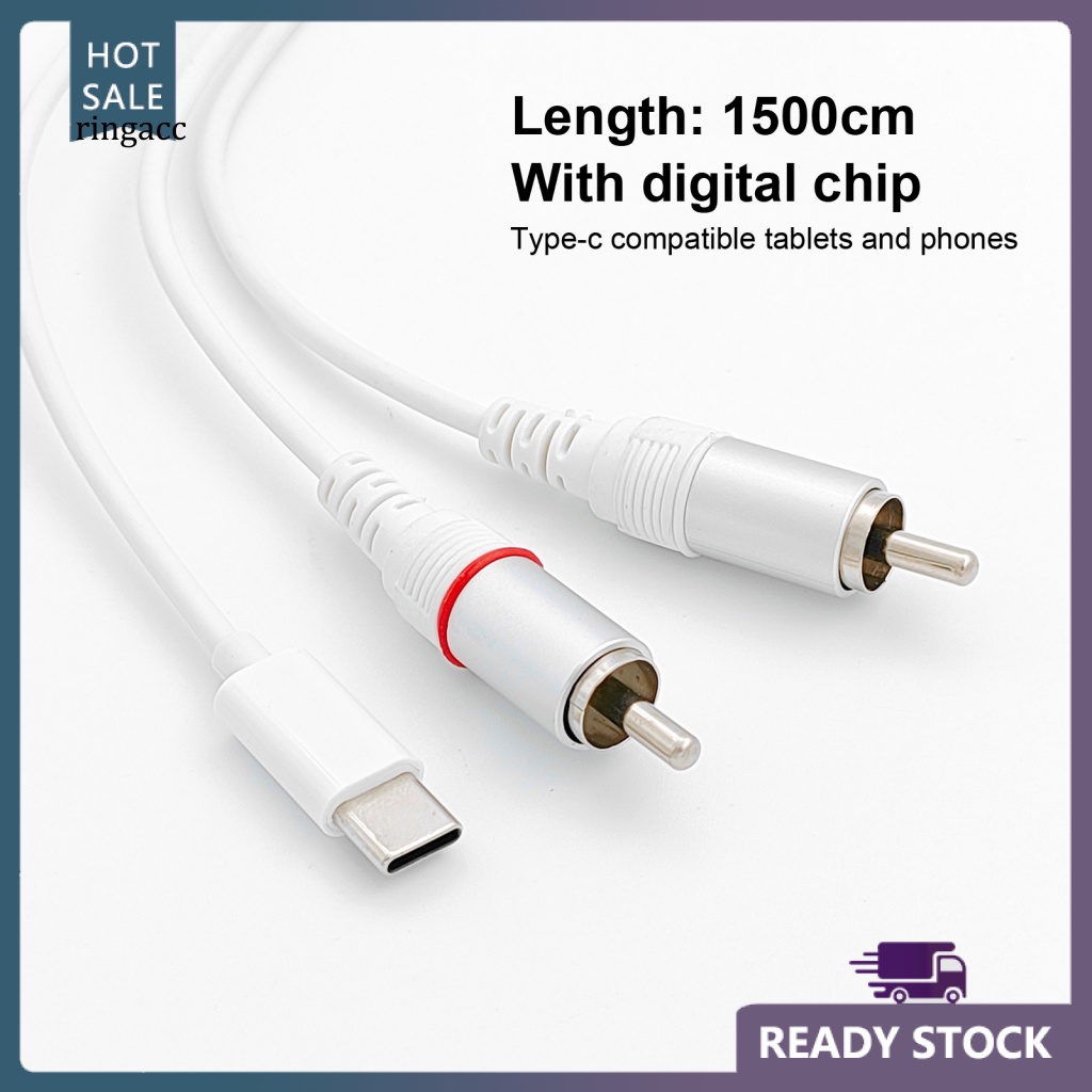 Dây Cáp Âm Thanh RGA Chuyển Đổi Cổng Type-C Sang 2RCA Chuyên Dụng