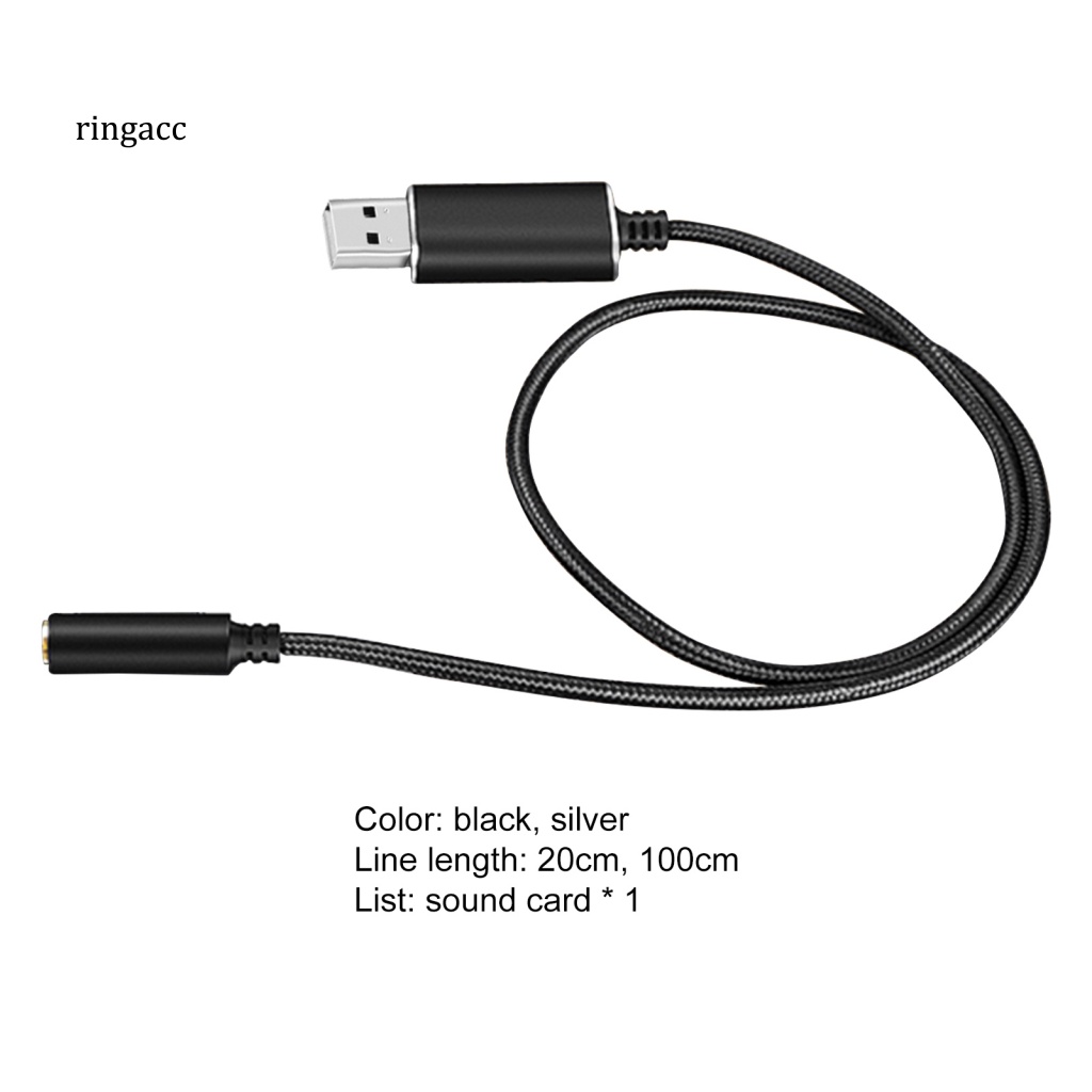 Thẻ Âm Thanh RGA Cổng USB Gắn Tai Nghe / Micro Chuyên Dụng Cho Máy Tính