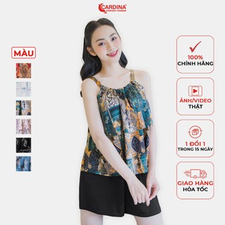 Đồ bộ nữ 𝐂𝐀𝐑𝐃𝐈𝐍𝐀 chất lụa satin nhật cao cấp quần đùi áo yếm bèo tầng 3y01