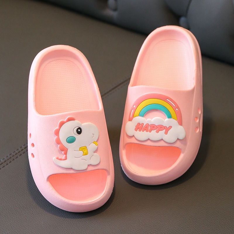 Dép Xỏ Ngón Đi Biển Hình Khủng Long Cầu Vồng Dễ Thương Cho Bé