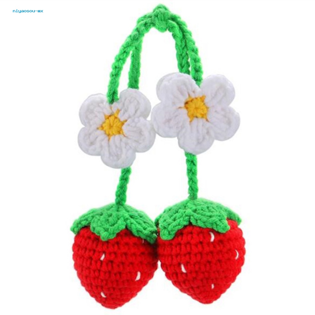 Bộ 2 Dây Treo Trang Trí Nội Thất Xe Hơi Hình Quả Dâu Tây Dễ Thương