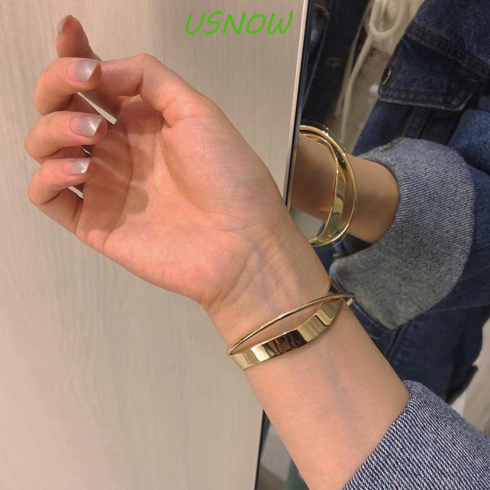 Khuyên Tai Hai Lớp Bóng Dạng Mở Hình Học Không Đều Thời Trang