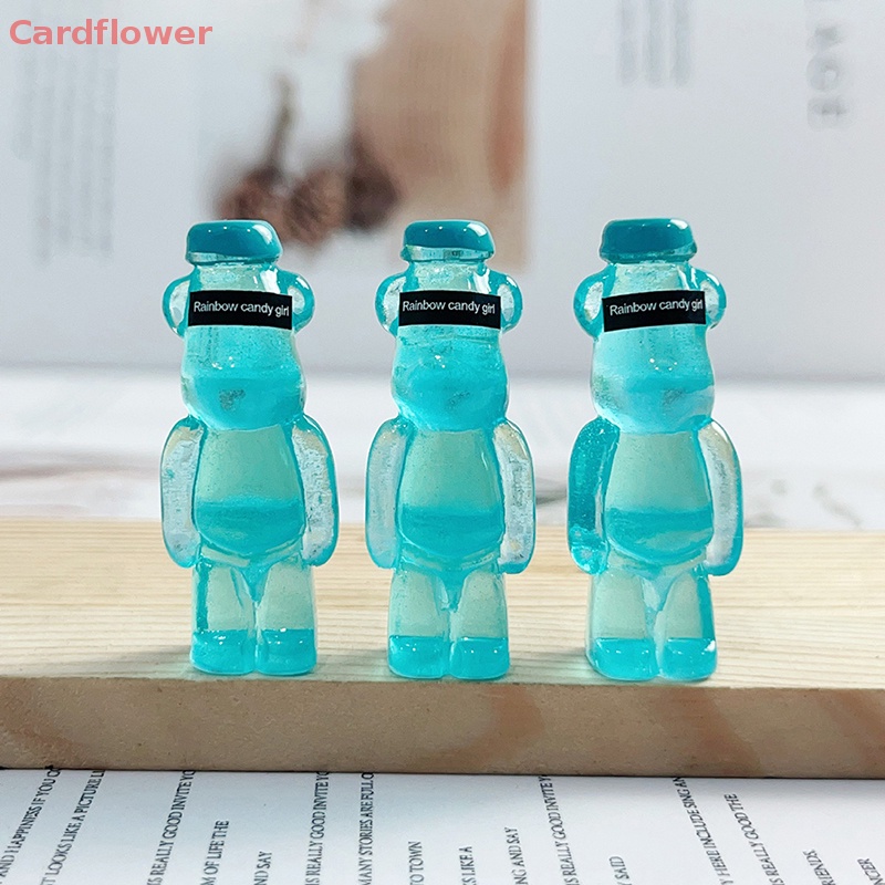 Bộ 5 Phụ Kiện Trang Trí Điện Thoại Hình Gấu Dạ Quang DIY Bằng Nhựa Resin Mới