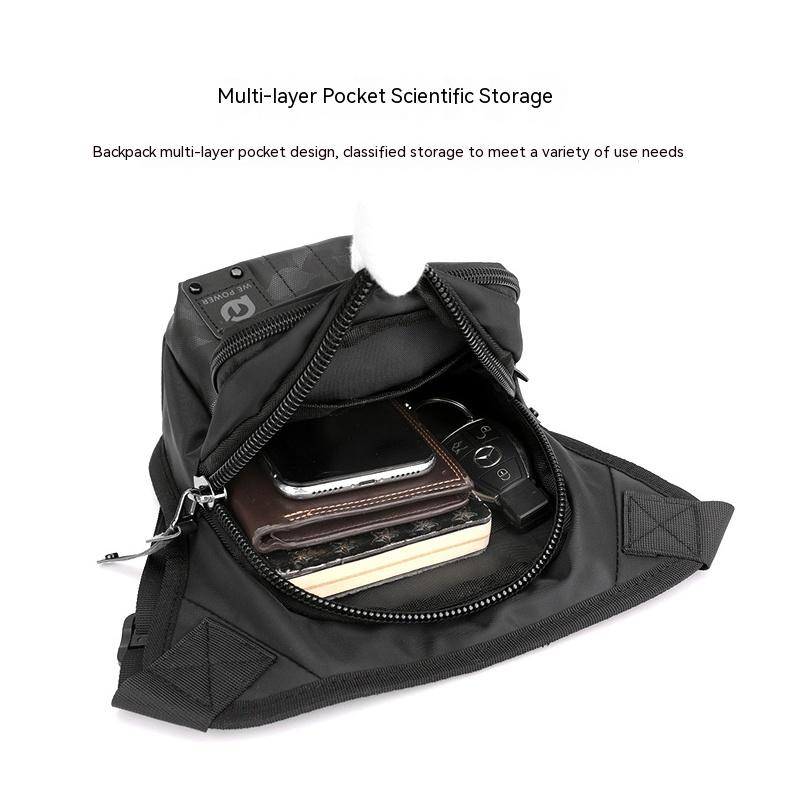 Túi Đeo Chéo Ngực Bằng Nylon Chống Thấm Nước Đa Năng Thời Trang Cho Nam